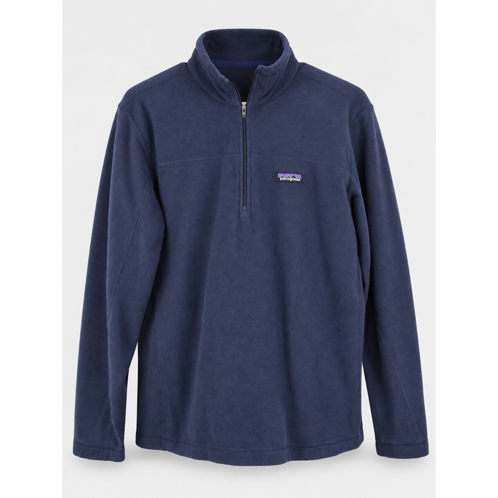 Patagonia Micro D Pullover Mens M Navy Blue 1/4 Zip Fleece Sweater Preppy